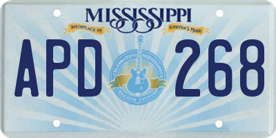 MS license plate APD268
