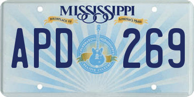 MS license plate APD269