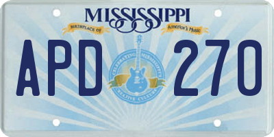 MS license plate APD270