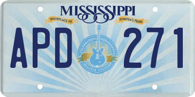 MS license plate APD271