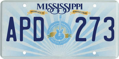 MS license plate APD273