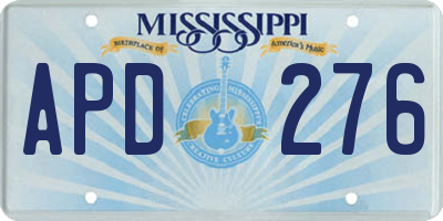 MS license plate APD276