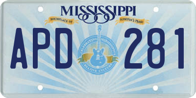 MS license plate APD281