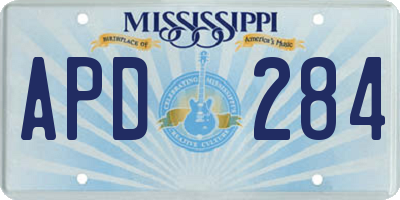 MS license plate APD284