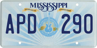 MS license plate APD290