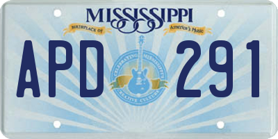 MS license plate APD291