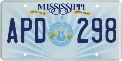 MS license plate APD298