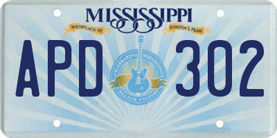 MS license plate APD302