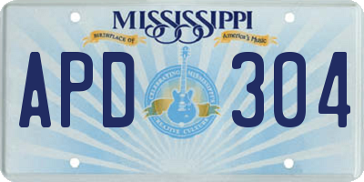 MS license plate APD304