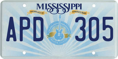 MS license plate APD305