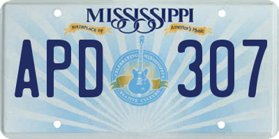 MS license plate APD307