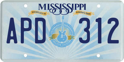 MS license plate APD312
