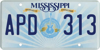 MS license plate APD313