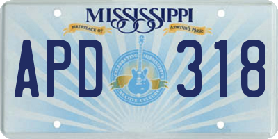 MS license plate APD318