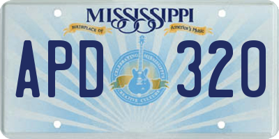 MS license plate APD320