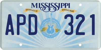 MS license plate APD321