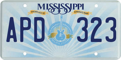 MS license plate APD323