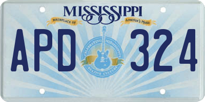 MS license plate APD324