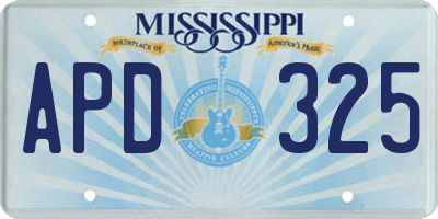 MS license plate APD325