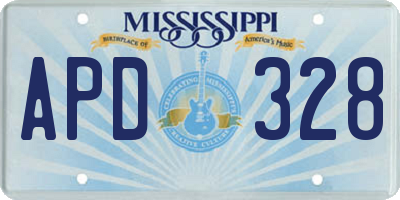 MS license plate APD328