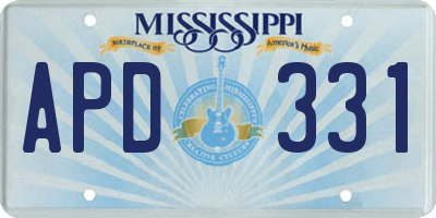 MS license plate APD331