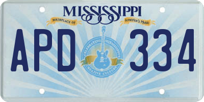 MS license plate APD334