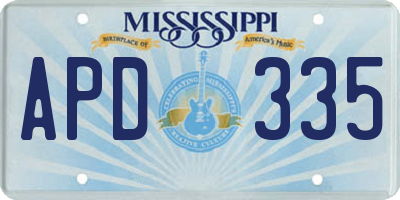 MS license plate APD335