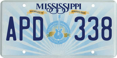 MS license plate APD338
