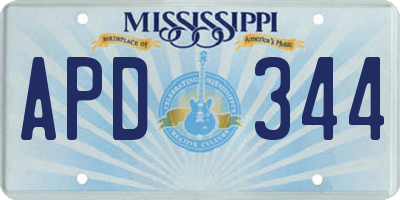 MS license plate APD344