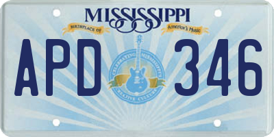 MS license plate APD346