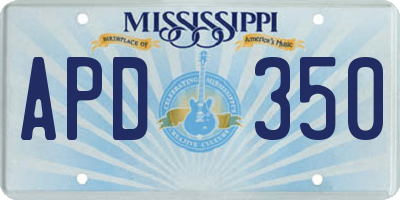 MS license plate APD350