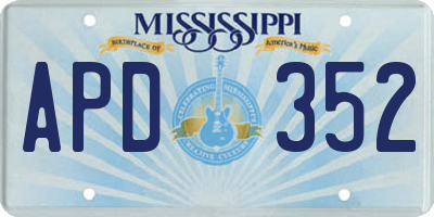 MS license plate APD352