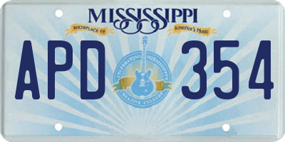 MS license plate APD354