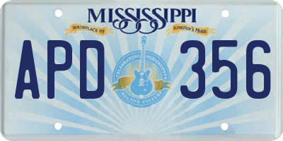 MS license plate APD356