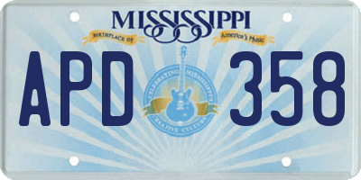 MS license plate APD358