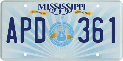 MS license plate APD361