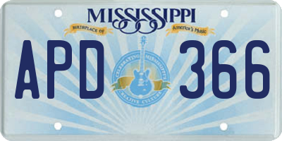 MS license plate APD366
