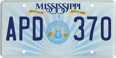 MS license plate APD370