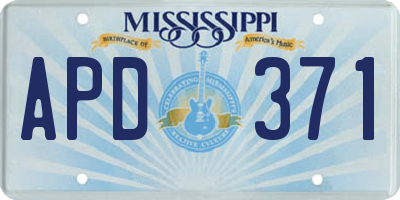MS license plate APD371