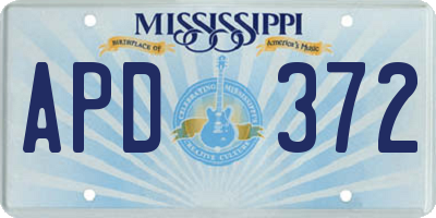 MS license plate APD372