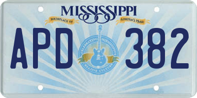 MS license plate APD382