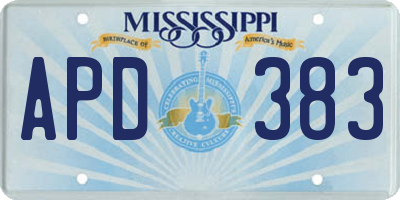 MS license plate APD383