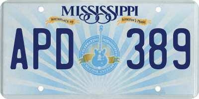 MS license plate APD389