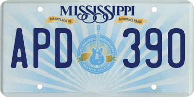 MS license plate APD390
