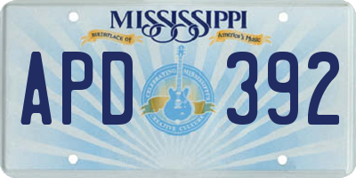 MS license plate APD392