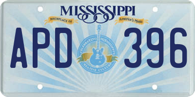 MS license plate APD396