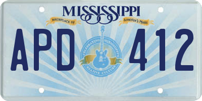 MS license plate APD412
