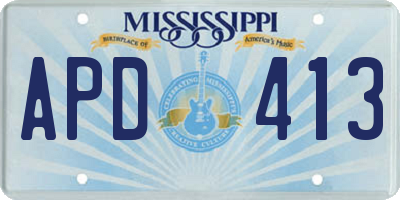 MS license plate APD413