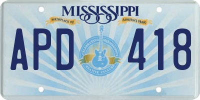 MS license plate APD418