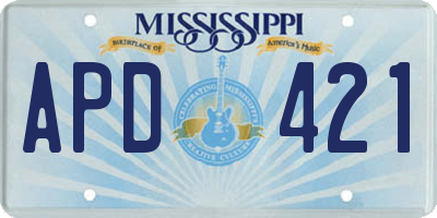 MS license plate APD421